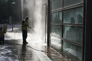 Our Commercial Pressure Washing service is perfect for cleaning dirty and stained surfaces on commercial buildings and concrete surfaces. Our experienced professionals use powerful equipment to clean your building quickly and thoroughly. for Hoodco in Chubbuck, ID