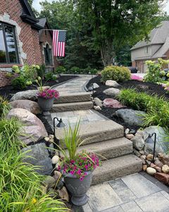We offer hardscaping services to help enhance your outdoor space, including patios, retaining walls, walkways and more. for DeBuck’s Landscape & Design in Richmond, MI