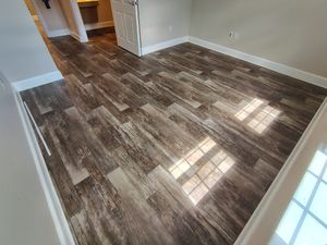 Transform your home's look with our expert vinyl flooring services. Durable and stylish, our sheet vinyl offers an affordable solution for any room, providing comfort and elegance that's easy to maintain. for Brooks Flooring in Burlington, NC