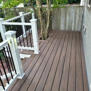 Our Deck & Patio Installation service offers homeowners a professional and seamless process to enhance their outdoor living spaces with beautiful, durable, and customized deck or patio additions. for Canfield Builders, LLC in Chester County, Pennsylvania