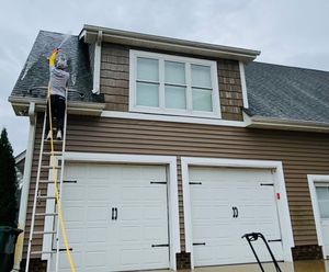 Our chemical roof application will remove any black streaks (gloeocapsa magma) from your shingles! A clean roof not only looks great for curb appeal but can save YEARS for the lifespan of your roof. for Prime Time Pressure Washing & Roof Cleaning in Moyock, NC