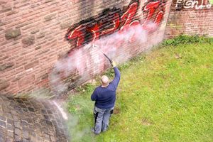 Our Graffiti Removal service effectively erases unwanted graffiti from your property using specialized pressure washing and soft washing techniques, restoring your home's curb appeal. for Performance Pressure & Soft Washing, LLC in Fredericksburg, VA