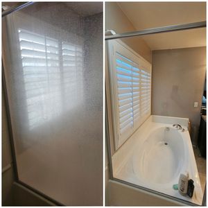 Our Hard Water Removal service uses specialized techniques to dissolve and remove mineral deposits from your windows or shower glass doors, leaving them sparkling clean! for The Window & Solar Ninjas in Corona, CA