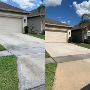 We offer driveway and sidewalk cleaning services to make your home look beautiful! Our pressure washing and soft washing techniques will remove dirt, grime, and stains. for Very Good Pressure Washing LLC in Orlando, Florida