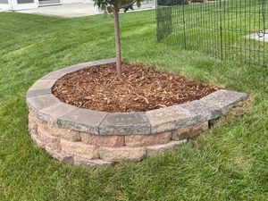Our Tree Rings and Border Treatments service provides a unique way to enhance the beauty of your yard by installing decorative borders and mulch around trees, adding both aesthetic appeal and practical benefits. for Second Nature Landscaping in Lake City, Minnesota