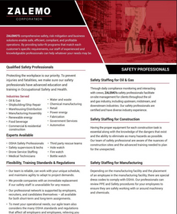 Our extensive professional network includes employers, recruiters, and qualified candidates, ready to take on both short-term and long-term assignments. Our proven safety staffing and placement process has earned the trust of some of the world’s largest companies.
 for ZALEMO in Houston, TX