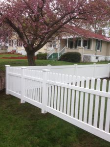 Our Vinyl Fencing service offers attractive and durable fencing solutions to enhance the privacy, security, and aesthetic appeal of your property. for Wantage Barn and Fence in Wantage, New Jersey