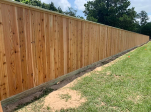 Privacy 3 Rail Fence provides secure, durable fencing that offers a high level of privacy for your home. It is designed to keep out unwanted visitors and enhance the security of your property. for Pride Of Texas Fence Company in Brookshire, TX