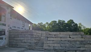 Our Limestone Rock Walls service creates durable, attractive retaining and decorative walls that enhance your landscape, improve drainage, control erosion, and add lasting value with expert design and installation. for Viking Dirtworks and Landscaping in Gallatin, MO