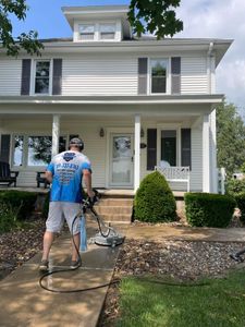 We provide professional concrete cleaning services to restore your home's exterior surfaces and make them look brand new again. for Blue Line Pressure Washing in Carthage, IL