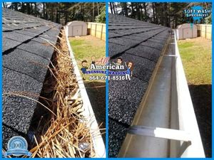 Our Gutter Cleaning service ensures that your gutters are clear of debris, preventing water damage and maintaining the integrity of your home's foundation. for All American Pressure Washing in Easley, SC