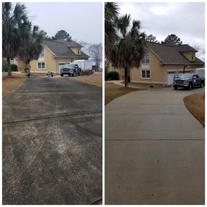 Our Driveway & Walkway Wash service is a safe and effective way to clean your driveway and walkway using high pressure water. The service includes a pre-wash of the surfaces to remove any dirt or debris, followed by a deep clean using high pressure water. for Southern Detail Softwash, LLC in Lexington, SC