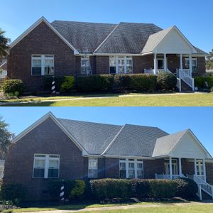 Our chemical roof application will remove any black streaks (gloeocapsa magma) from your shingles! A clean roof not only looks great for curb appeal but can save YEARS for the lifespan of your roof. for Prime Time Pressure Washing & Roof Cleaning in Moyock, NC