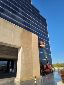 Our Glass Restoration service can help get your windows looking like new again! We use a special process to clean and restore your glass, removing all the dirt, dust, and marks. for High-Rise Cleaning Specialists in Metro Atlanta, GA