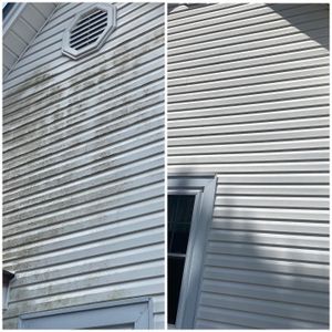Our Home Softwash service safely and gently washes away dirt, grime, and mildew from the exterior of your home. Our soft wash system uses a low-pressure stream of water to clean your home's siding, eaves, and windows without damaging them. for Fosters Pressure Washing in Opelika, AL