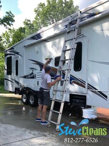What is Soft Washing? Soft Washing is a safe, low pressure alternative to pressure washing and it removes dirt, mold & algae from your home to keep safely keeping it cleaner for longer. Never use a pressure washer on your home!! for SteveCleans in Mitchell, IN