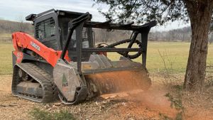 Our Forestry Mulching service efficiently clears land by grinding vegetation and underbrush into mulch. This eco-friendly process ensures minimal soil disturbance and creates a healthier landscape for your property development needs. for Lufkin Excavation Services in Lufkin, TX