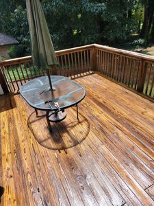 Our Deck Pressure Washing service will thoroughly clean and remove dirt, grime, and stains from your deck, leaving it looking refreshed and ready for outdoor enjoyment. for DJ Carr Enterprise LLC in McDonough, GA