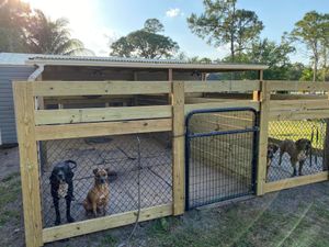 Animal Pens service provides a safe and secure area for pets to run and play while their owners are away. Our fenced in areas are perfect for small to medium sized animals and include a variety of toys to keep them entertained. for Florida Native Equestrian Services in West Palm Beach, FL