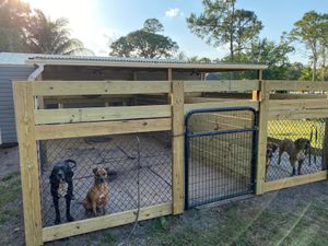 Animal Pens service provides a safe and secure area for pets to run and play while their owners are away. Our fenced in areas are perfect for small to medium sized animals and include a variety of toys to keep them entertained. for Florida Native Equestrian Services in Polk, FL