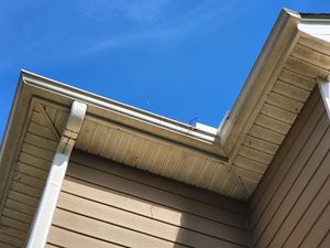 Our Gutter Pressure Cleaning service efficiently removes debris and grime from your gutters, ensuring their proper function and protecting your home from potential water damage. for DJ Carr Enterprise LLC in McDonough, GA