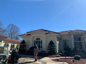 We use high pressure to clean concrete walkways, dumpster pads, enclosures, driveways, and patios. for  Virginia Service Company in Chesterfield, VA
