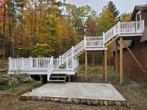 Enhance your outdoor living space with our expert deck & patio installation services, bringing quality craftsmanship, personalized design, and exceptional durability to create the perfect gathering spot for family and friends. for Murphy's Tech & Trade in Newport, NH