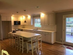 We offer professional kitchen and cabinet refinishing services to transform your outdated cabinets into beautiful, modern pieces - with no demolition required! for Angel's Pro Painters & Rennovations LLC in Wendell, NC