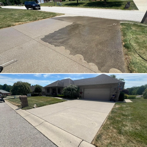 Our Pressure Washing service enhances your home's curb appeal by effectively cleaning exterior surfaces like driveways, sidewalks, and siding, ensuring a fresh and inviting look for your property. for Davidson Lawn Care LLC in Greensburg, IN