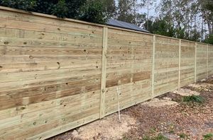 We are a full-service fence installation company that offers quality wood fence installation services to homeowners in the area. All of our wood fences are hand-built on site so each wood fence is custom to the yard. No prebuilt panels! for Madden Fencing Inc. in St. Johns, Florida