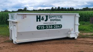 Our 20 yd Dumpster Rentals service provides homeowners with a convenient and affordable solution for disposing of large amounts of waste during home renovation or cleanup projects. for H & J Dumpsters & Disposal, LLC in Burnett County, Wisconsin