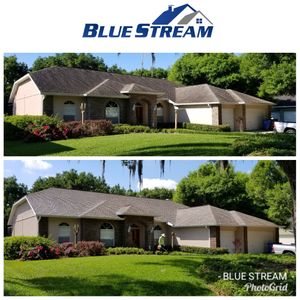 Our Roof Cleaning service eliminates dirt, debris, and harmful algae from your roof using softwashing techniques to enhance its appearance and extend its lifespan. for Blue Stream Roof Cleaning & Pressure Washing  in Dover, FL