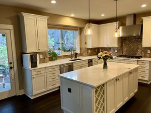 Our Kitchen and Cabinet Refinishing service provides homeowners with a cost-effective solution to transform and update the appearance of their kitchen cabinets, giving them a brand-new look without having to completely replace them. for Golden Line Painting, LLC in Seattle, WA