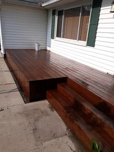 Our staining service is a great way to add color and protection to your wood surfaces. We use high-quality stains and coatings that will last for years. for Mainstream Painting & Drywall INC. in Monticello, IN