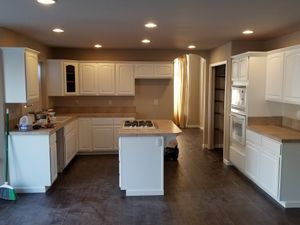 Transform your kitchen with our professional refinishing service. We refresh cabinets and surfaces, breathing new life into your space with a high-quality finish tailored to match any aesthetic preference. for Magic Touch Painting in West Richland, WA