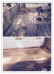 Our Deck & Patio Cleaning service is a safe and effective way to clean your outdoor living spaces. We use a pressure washer to remove dirt, grime, and other debris, then follow up with a soft wash to remove any remaining stains or marks. for Chris Pressure Washing in Clinton, NC