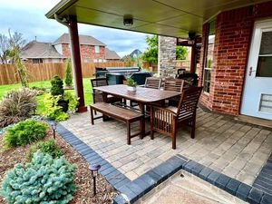 Patios can bring a yard to life with a place for the full family and guests to connect outside. We offer a variety of patio designs and each can be built custom. for DeLoera Total Lawncare in Oklahoma City, Oklahoma