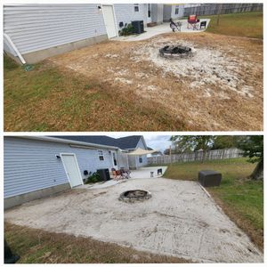 Our Fall and Spring Clean Up service includes an initial lawn mowing, edging of sidewalks, removal of leaves and debris, and pruning. for Heroy's Lawn Services in Jacksonville, North Carolina