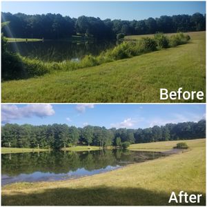 We can help with removal of excess shrubs, debris and more surrounding your pond to keep it healthy and aesthetically pleasing.   for Fayette Property Solutions in Fayetteville, GA