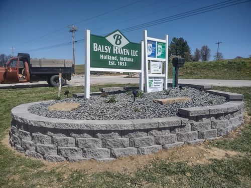 Retaining Wall Construction for J&S Mowing & More in Huntingburg, IN