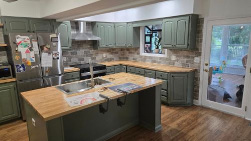 cabinet painting for Puzzle Painting LLC in New Whiteland, IN