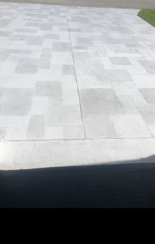 Concrete Squares with Faux Grass or Rocks for Beautiful and Affordable Stamped Concrete by Castilla Concrete Finish Design Corp in Sunrise, FL