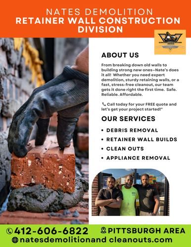  for Nates Demolition, Retaining Walls, and Clean-Out Services LLC in Pittsburgh, PA