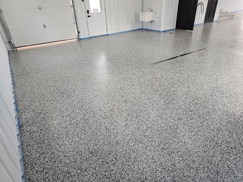 Ployaspartic Chip Coating for Majestic Concrete and Landscape in Cross Lake, MN