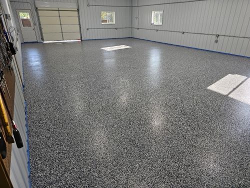 Ployaspartic Chip Coating for Majestic Concrete and Landscape in Cross Lake, MN