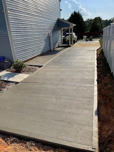 Sidewalk Installation  for Arce’s concrete finishing in Winston Salem, NC
