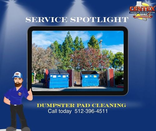 Dumpster Pad Cleaning for Centex Pressure Washing Service in San Marcos, TX