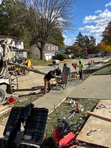 Sidewalk & curb install for DiMaggio & Son's Masonry in Aston, PA