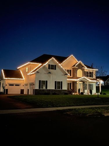 Christmas Lighting Installation for Deck the Halls in Bristol, CT