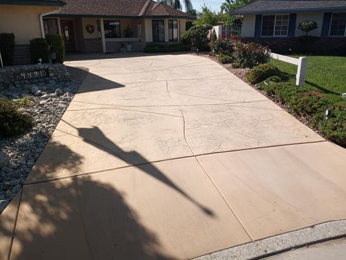 Stamped Concrete Installation for David Cordrey Concrete Construction in Hemet, CA